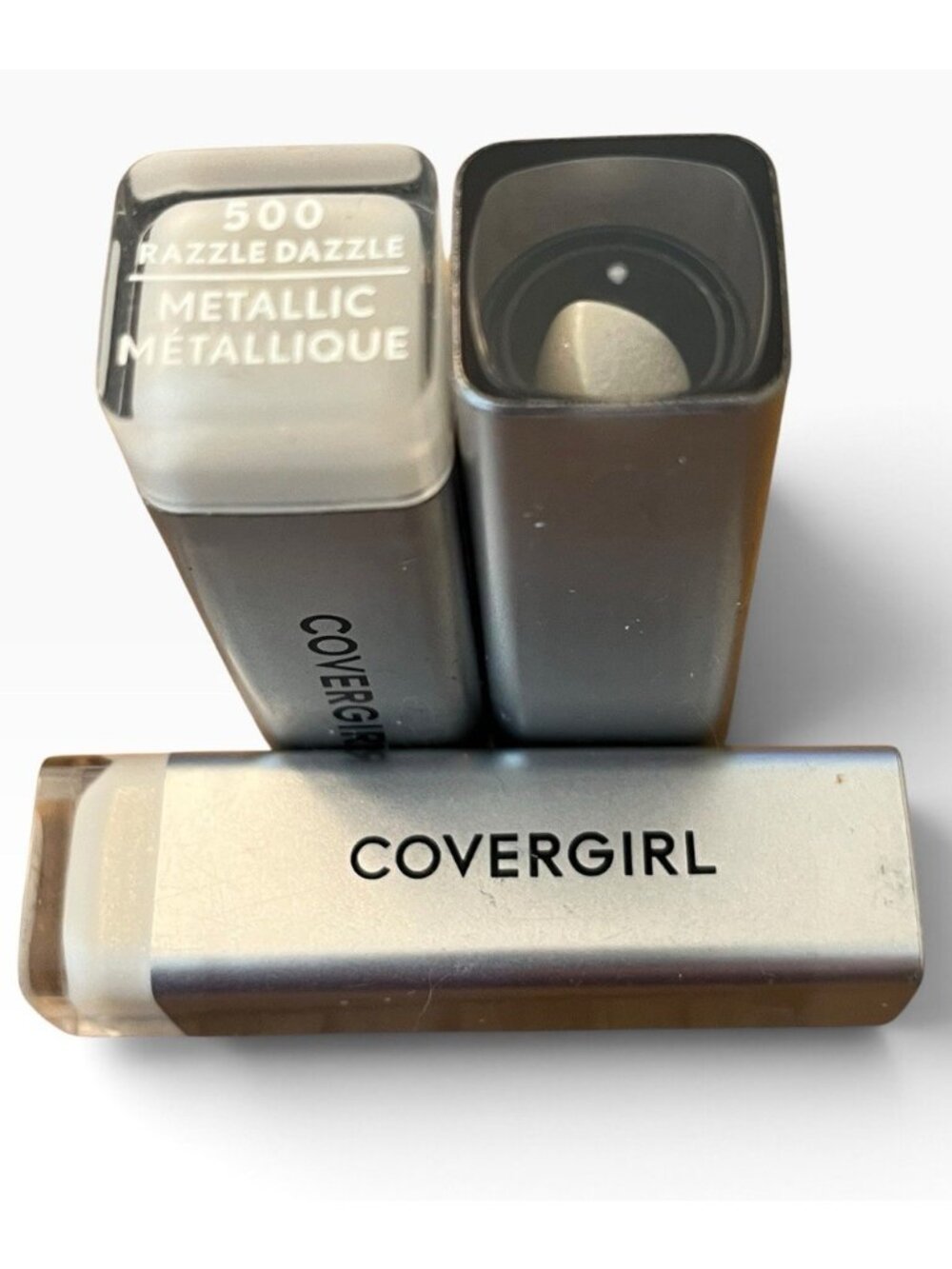 CoverGirl Exhibitionist Metallic Lipstick 500 Razzle Dazzle Lot of 3 New